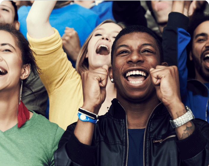Crowd goers happily cheering