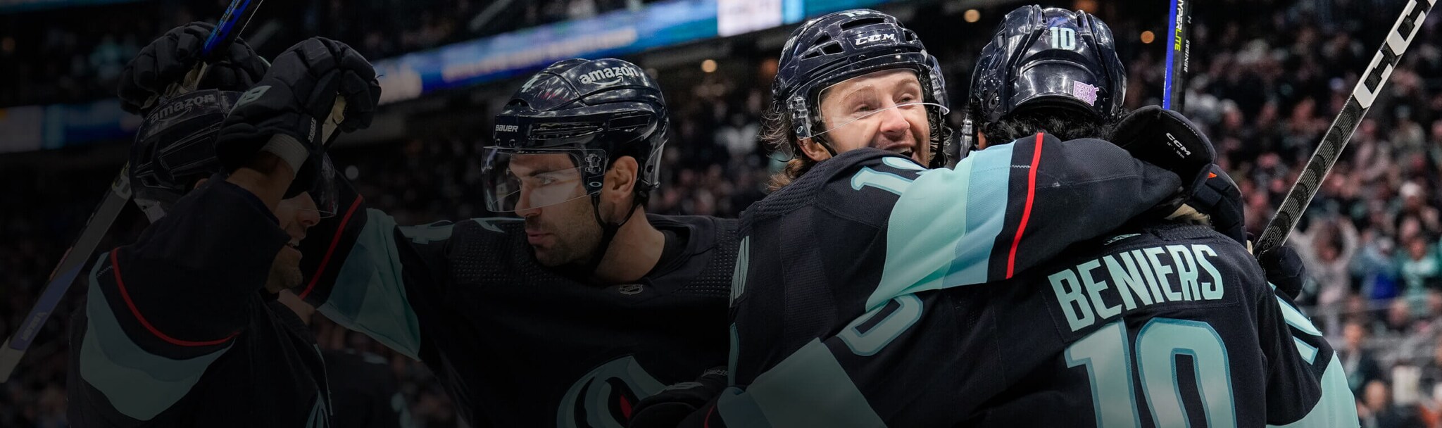 Seattle Kraken players celebrating