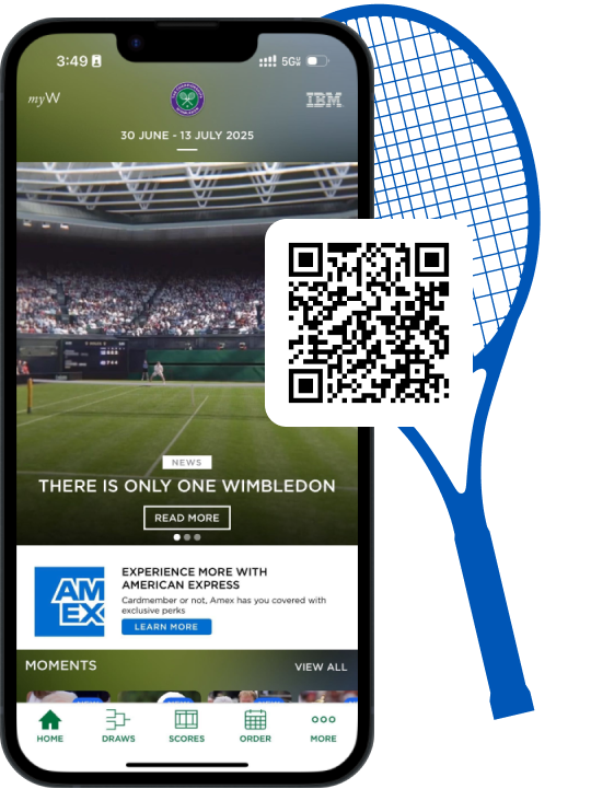 Phone with Wimbledon app