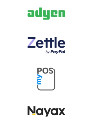 Your Card is welcome at terminals provided by Viva, Adyen, iZettle and MyPOS