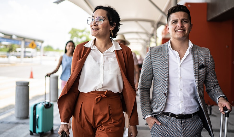 Colleagues at airport