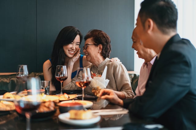 Family plans a surprise dinner.