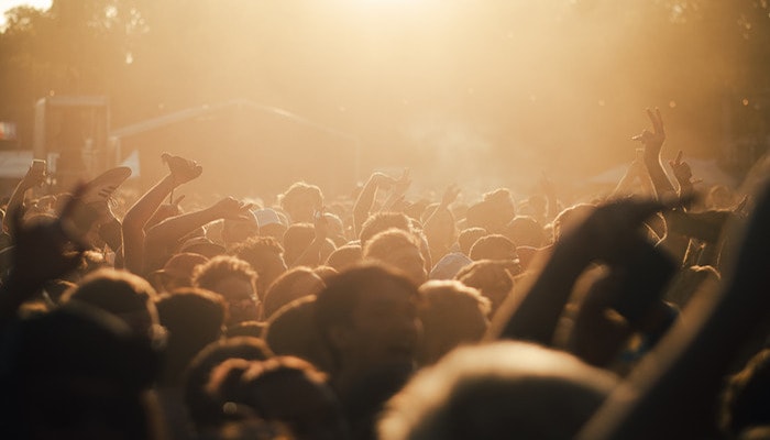 A crowd attending a concert at All Points East Festival.