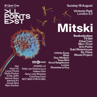 All Points East Festival 18 August 2024 Line-Up