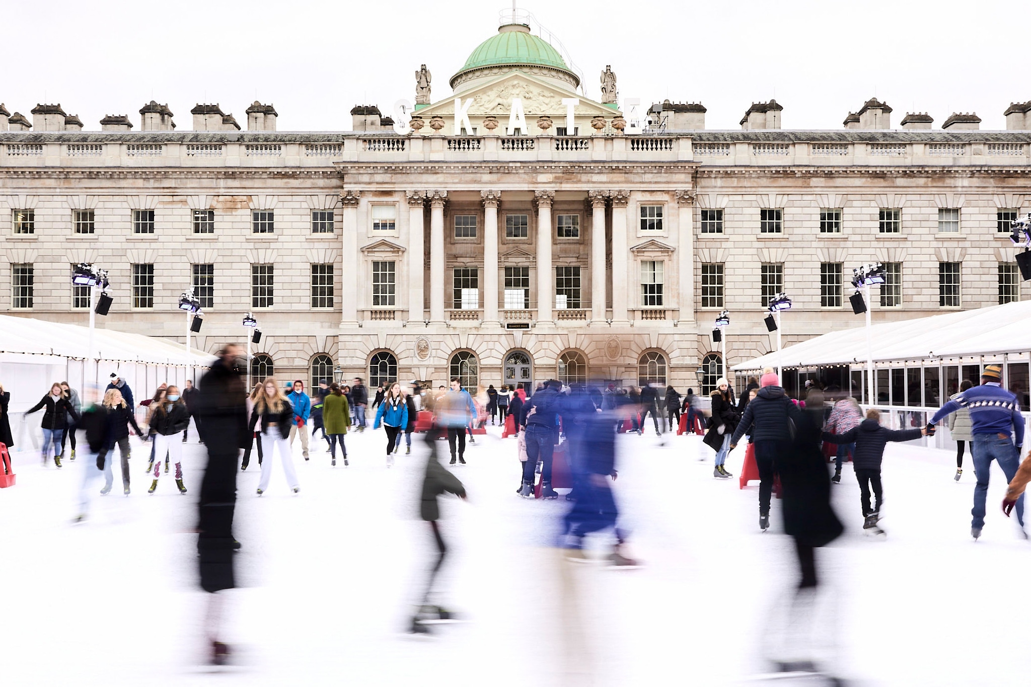 People ice skating at Somerset House, London.