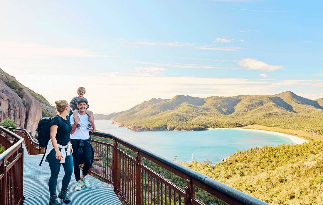 A family on vacation.