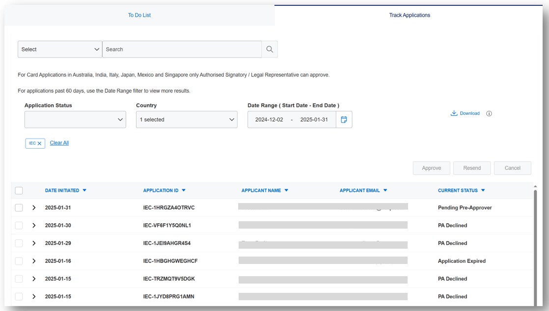 view application list