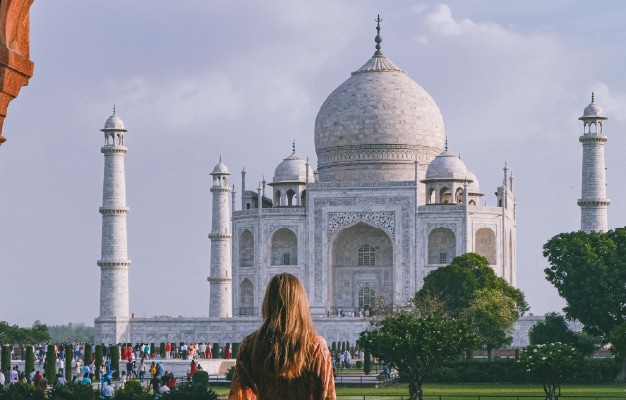 An exotic view of Taj Mahal