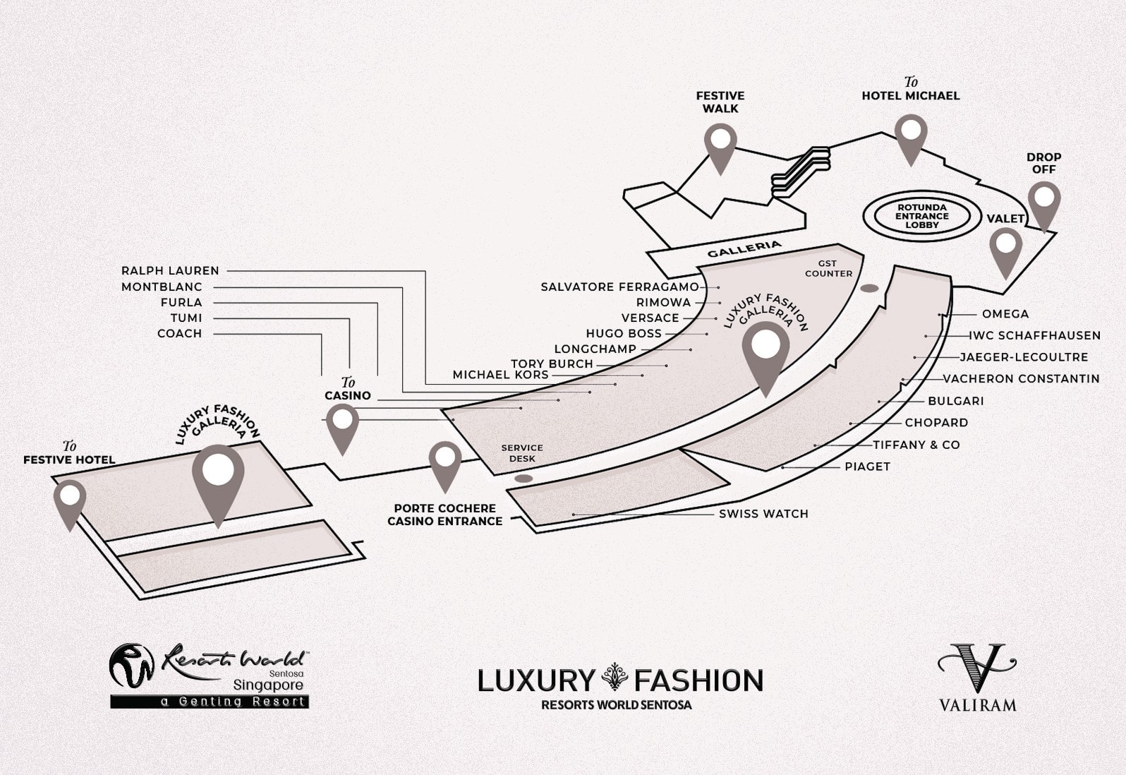 Luxury Fashion Galleria Map