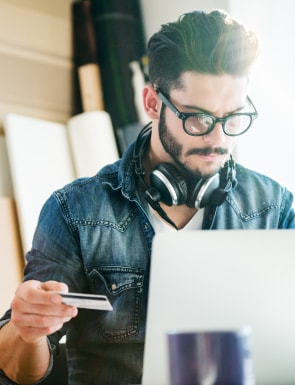 Man working on Laptop