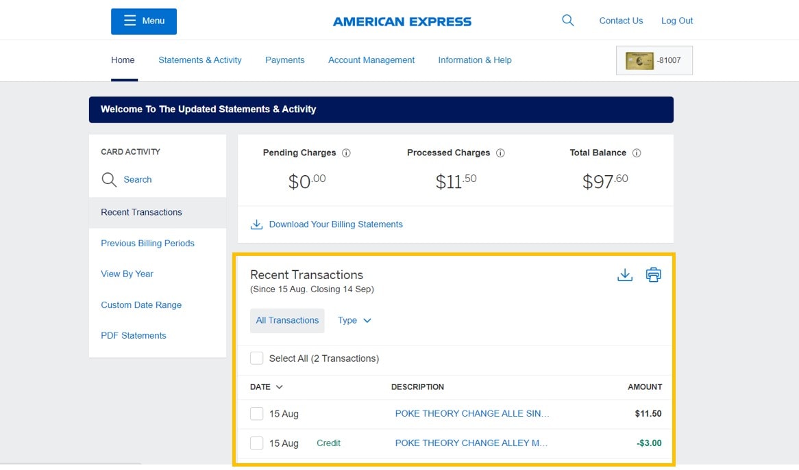 How to check transactions