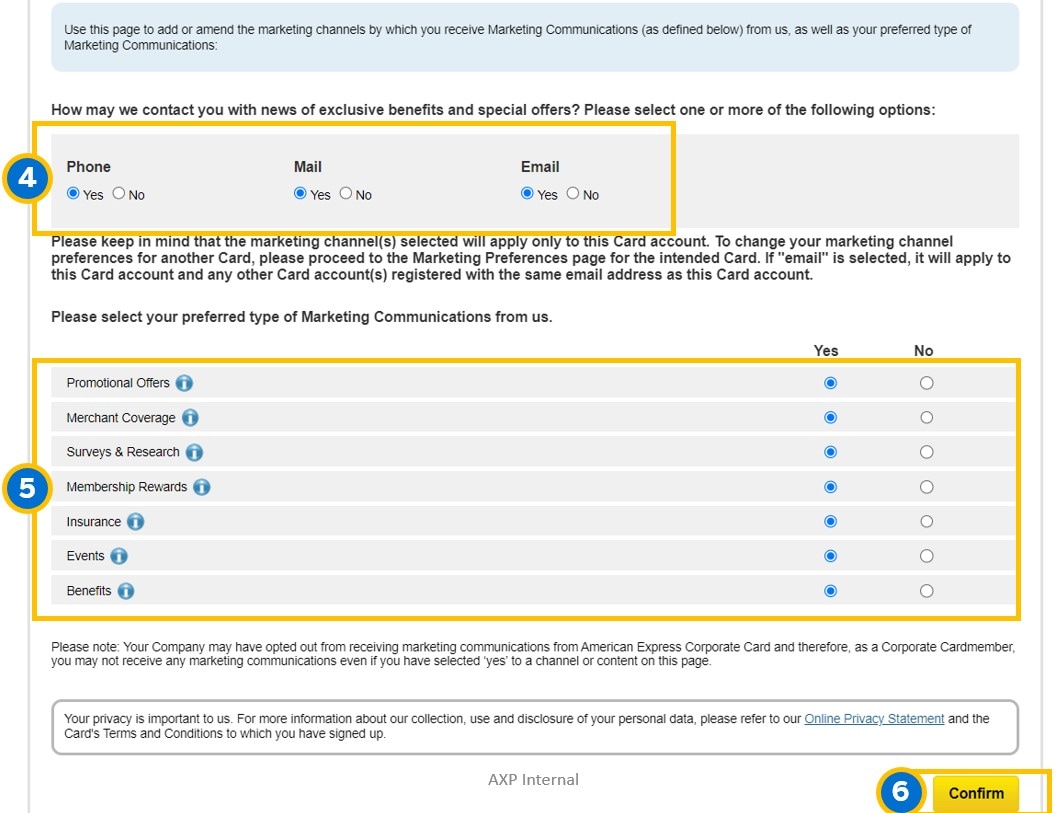 How to change my marketing option