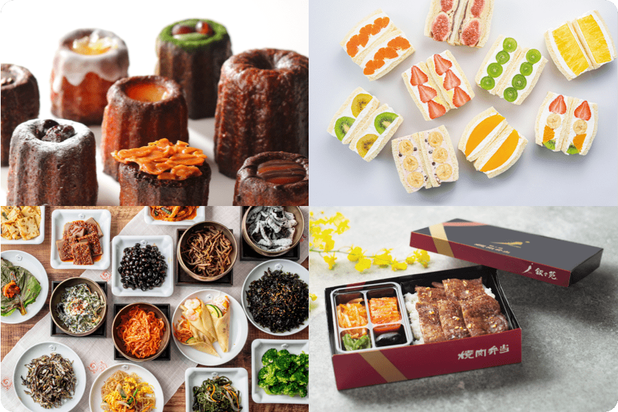 Many different types of food and drink options that can be found in depachika