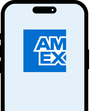 iphone with Amex BlueBox logo