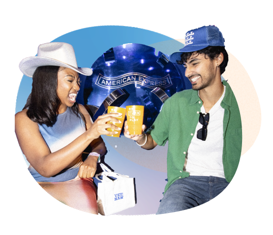 Festivalgoers with drinks