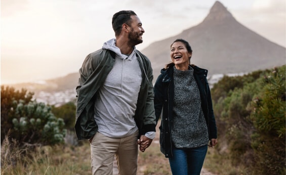 Two people in exotic location