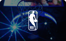 NBA Logo overlaid on a basketball hoop