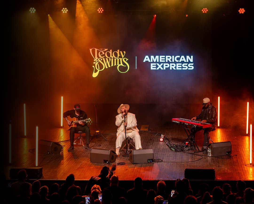 Teddy Swims performing at Album Release Party