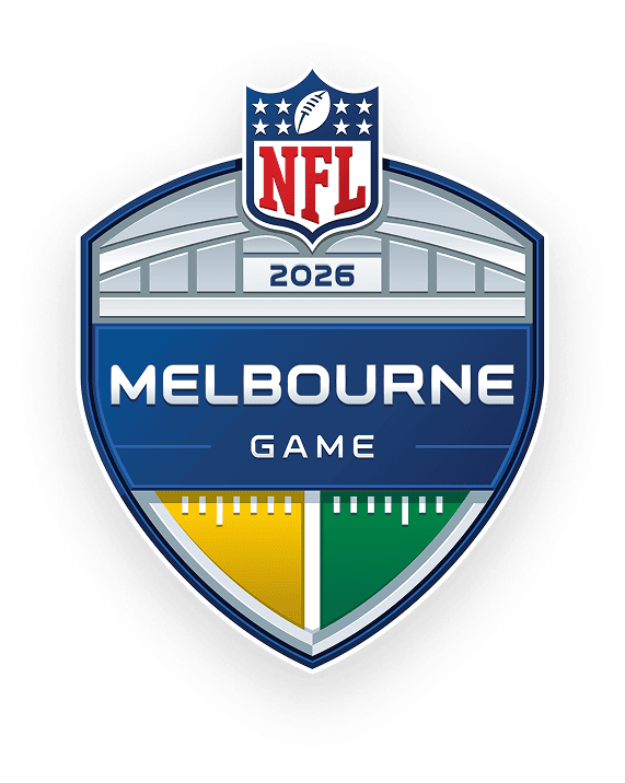 A graphic mockup of the Melbourne game's logo, along with the two teams playing.