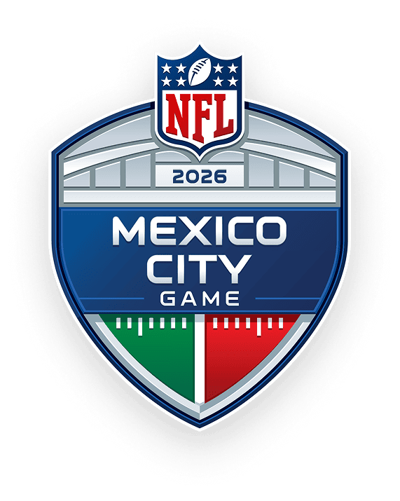 A graphic mockup of the Mexico City game's logo, along with the two teams playing.