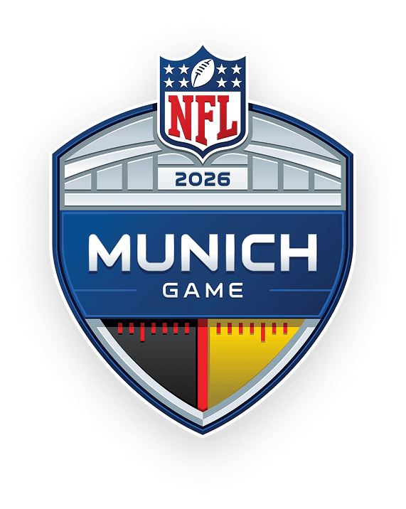 A graphic mockup of the Munich game's logo, along with the two teams playing.