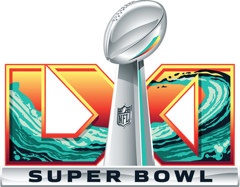 A graphic mockup of the Super Bowl LXI Logo