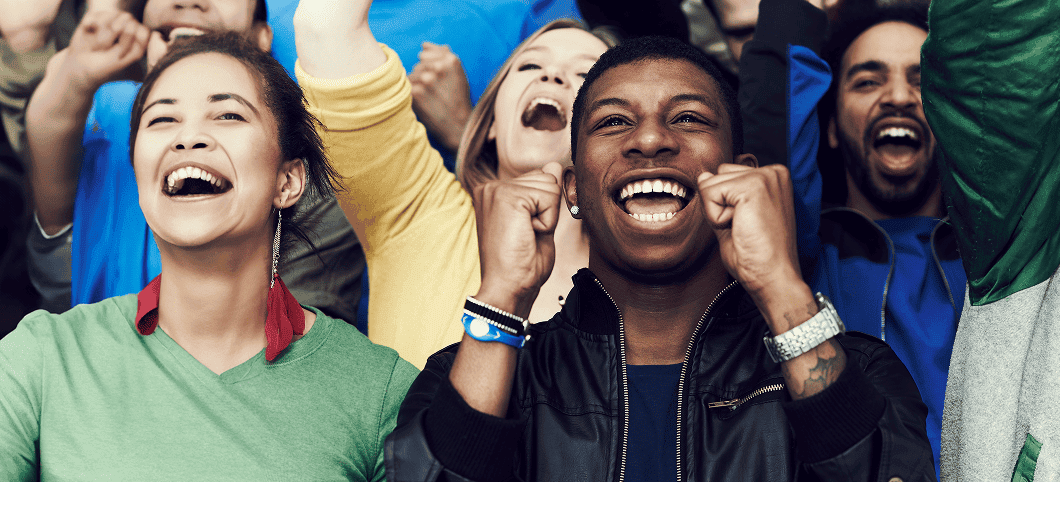 Sports fans enjoying a game