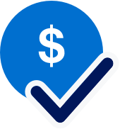 Illustrated dollar sign at center of circle with arrow inside circle