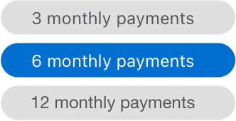 Stack of 3 month, 6 month, 12 months buttons