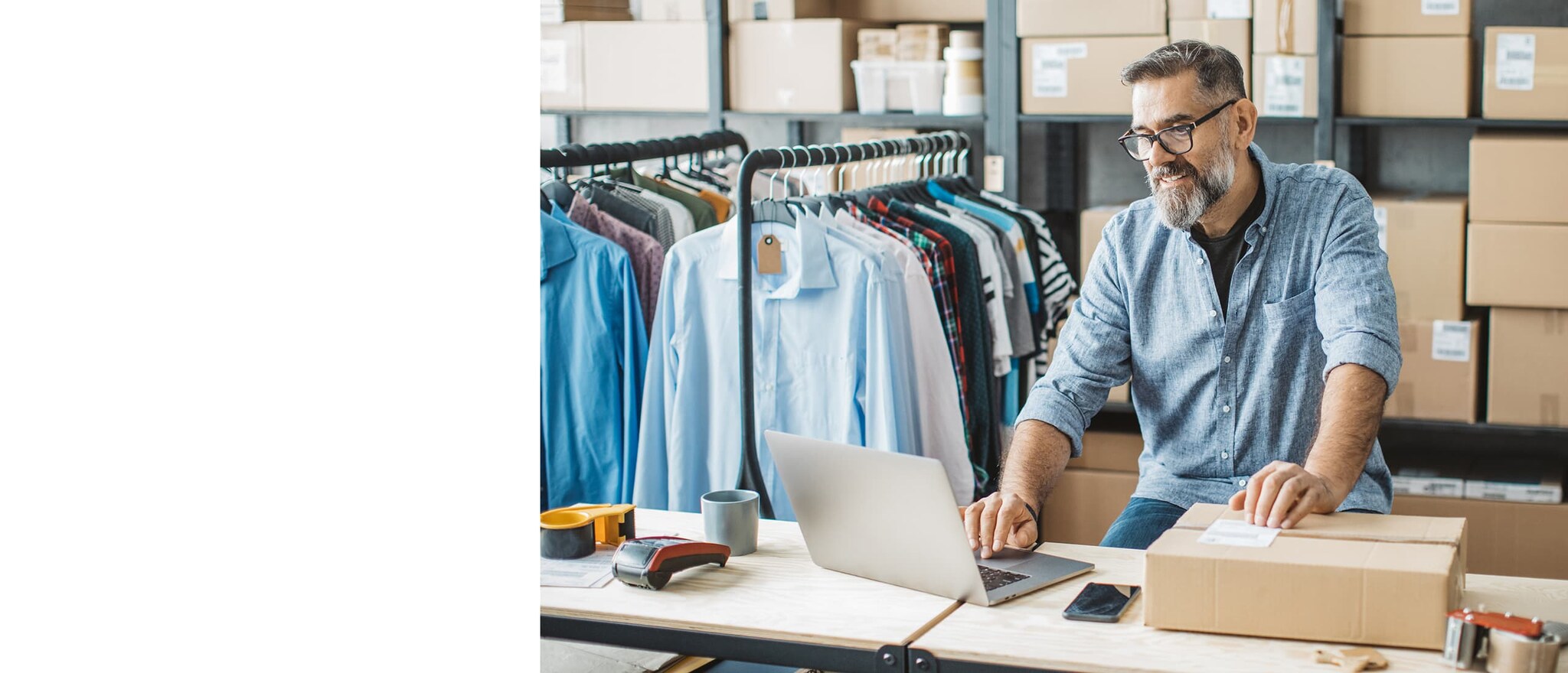 Person working in front of laptop
