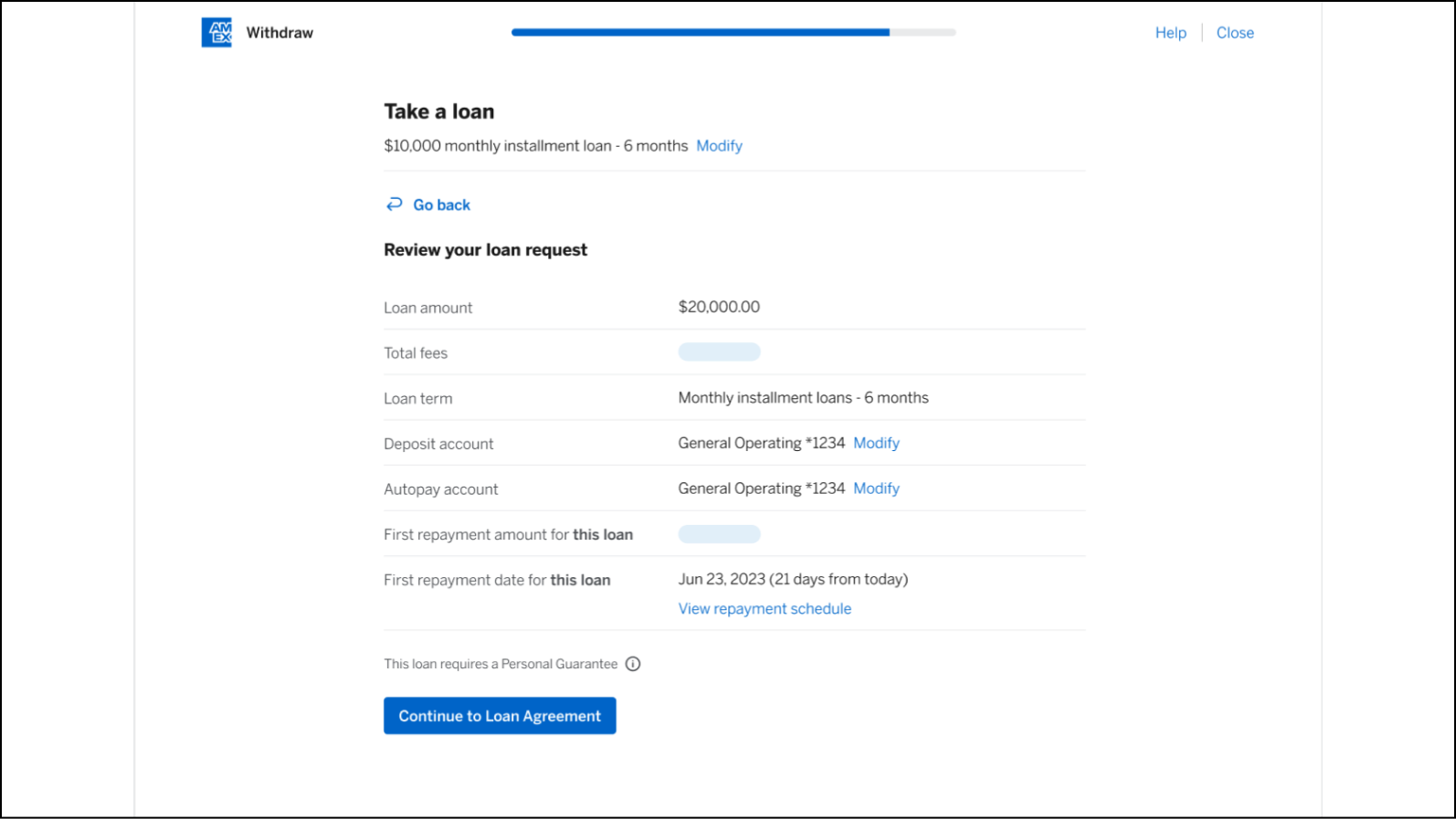 Review loan request for Business Line of Credit