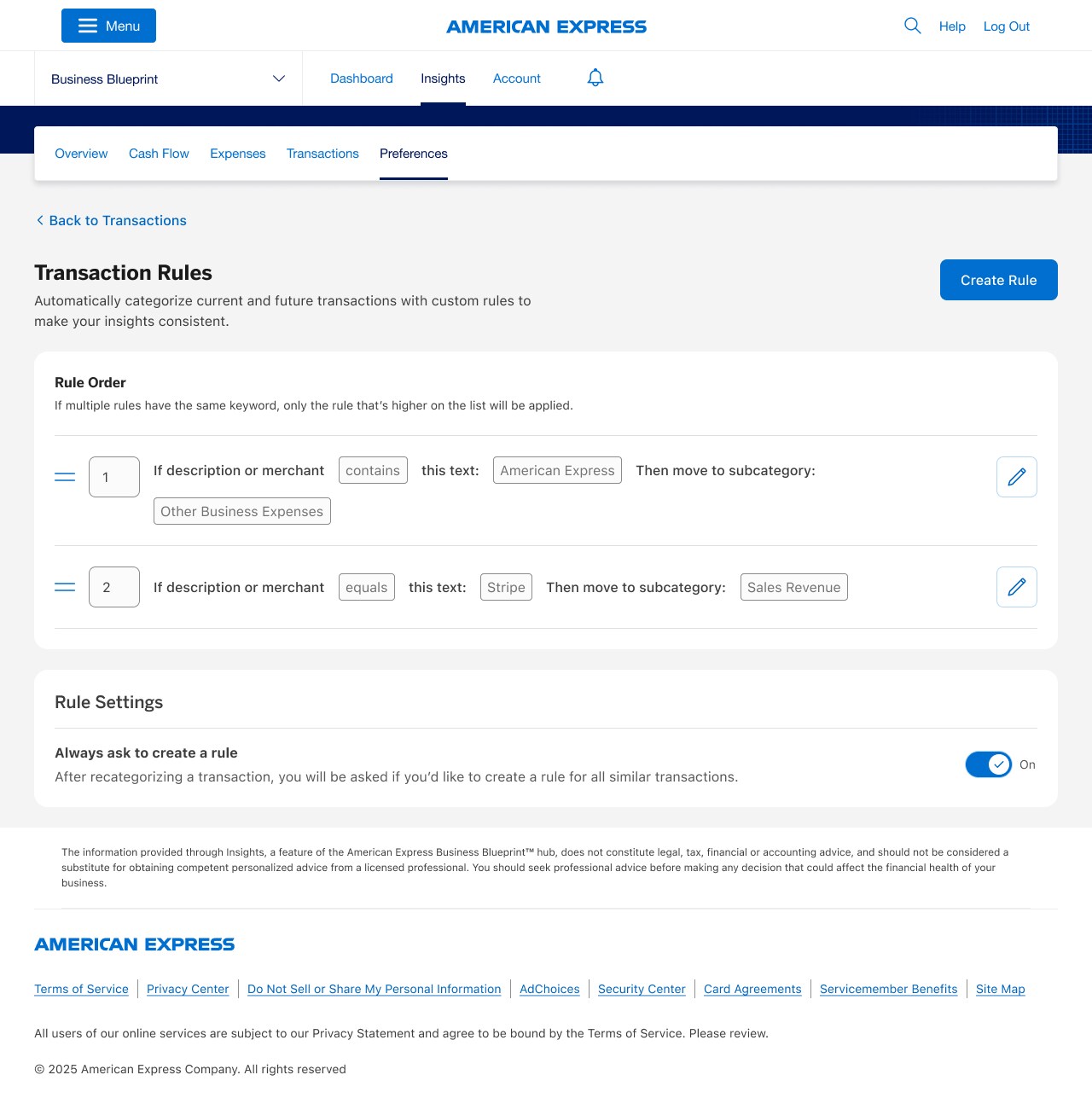Export transactions in Business Blueprint dashboard