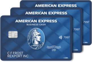 A stack of three Employee Blue Business Cash Cards