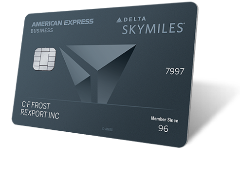A stack of three illustrated American Express Business Cards.