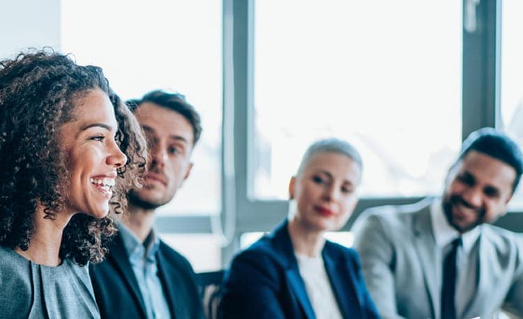 People collaborating in a conference room