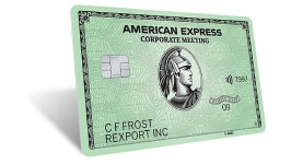 The green Corporate Meeting Card sits propped up, waiting for use.