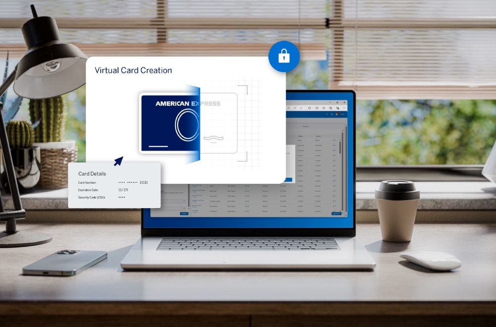 Card on laptop screen