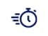 Stopwatch icon representing increased efficiency
