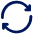 Circular arrow icon representing streamlined payments.
