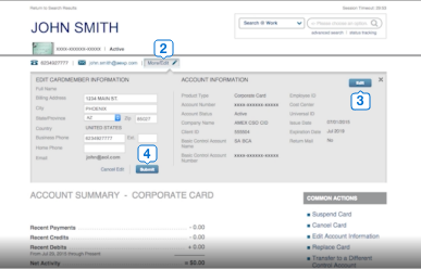 cardmember profile page