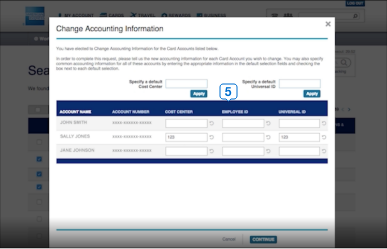 change accounting information