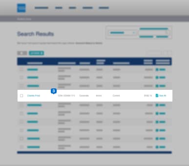 select an account from search results
