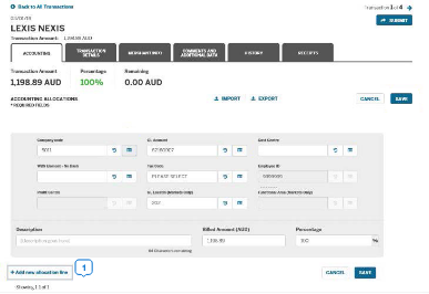 splitting accounting for transaction
