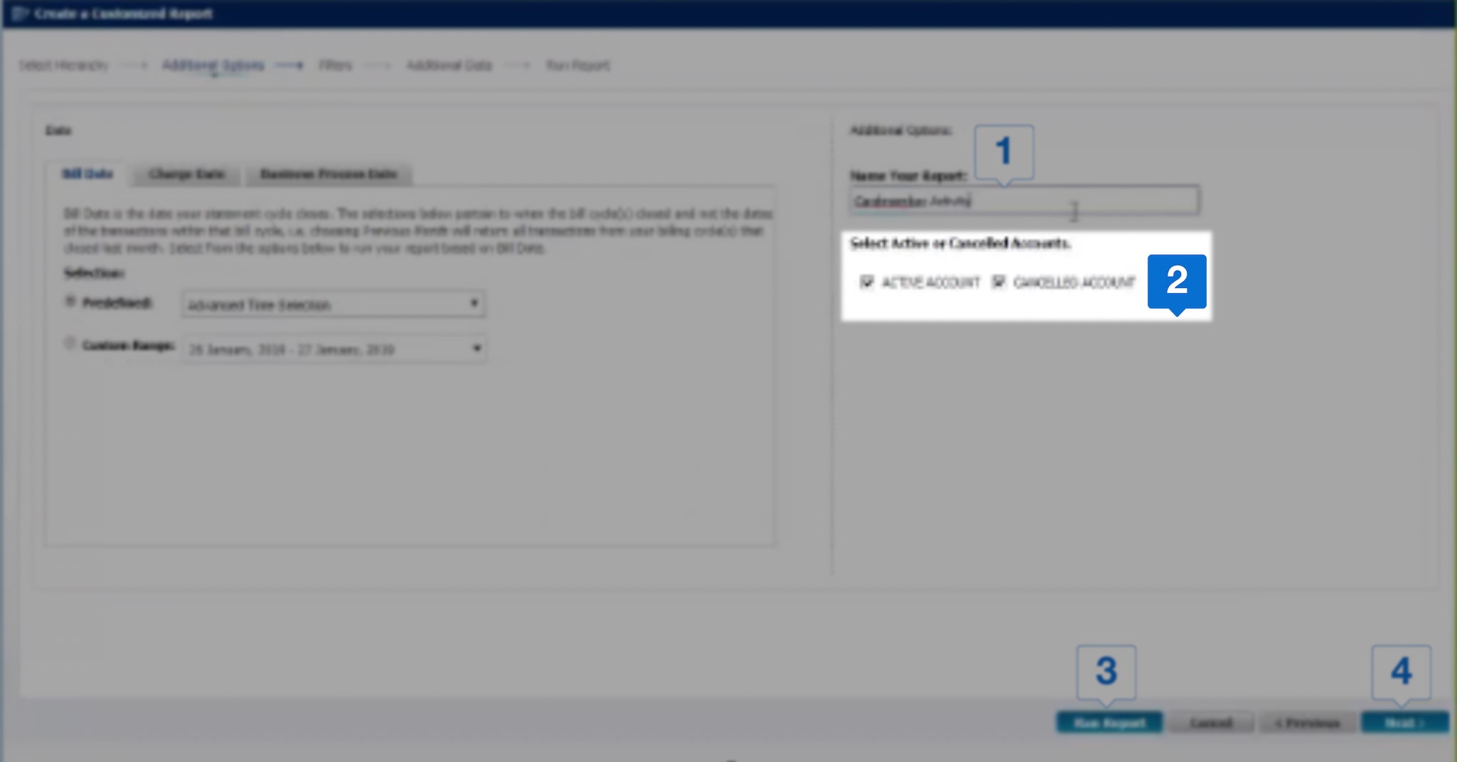 active or cancelled account