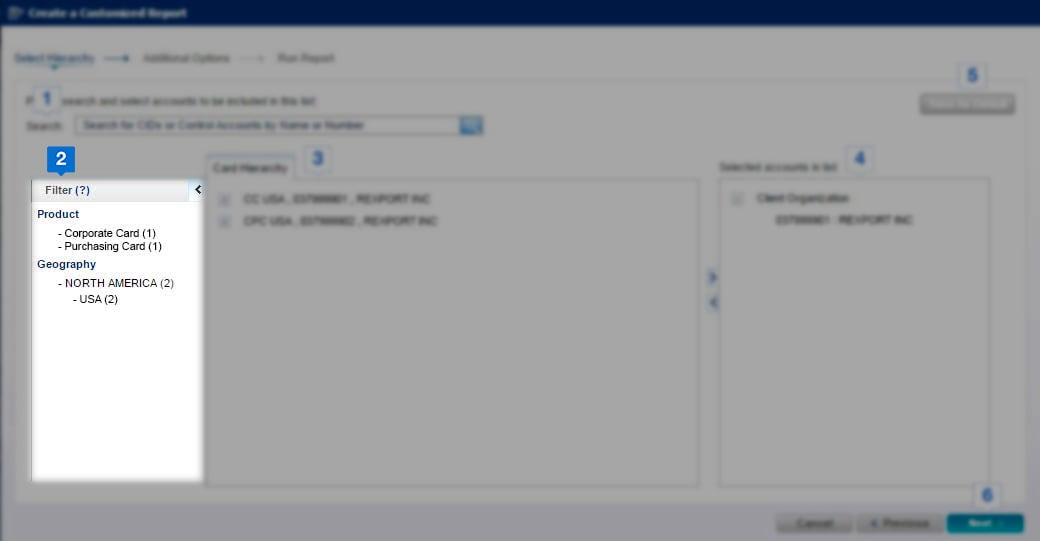 generate-report Filter