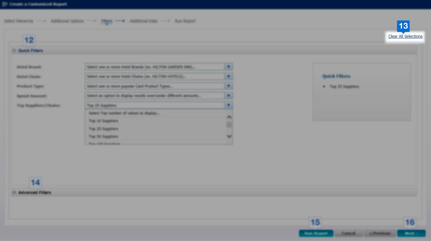 Clear All Selections