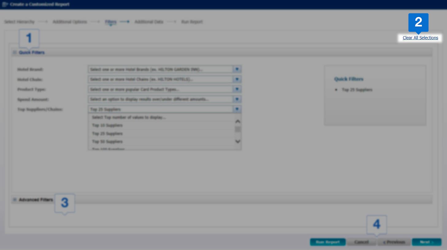 Clear All Selections