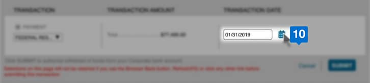 select date of payment