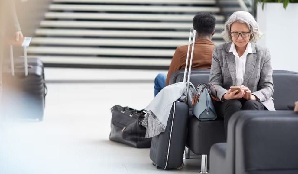 Woman looking at a tablet