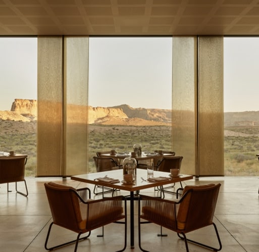 Dining room at Amangiri hotel in Utah